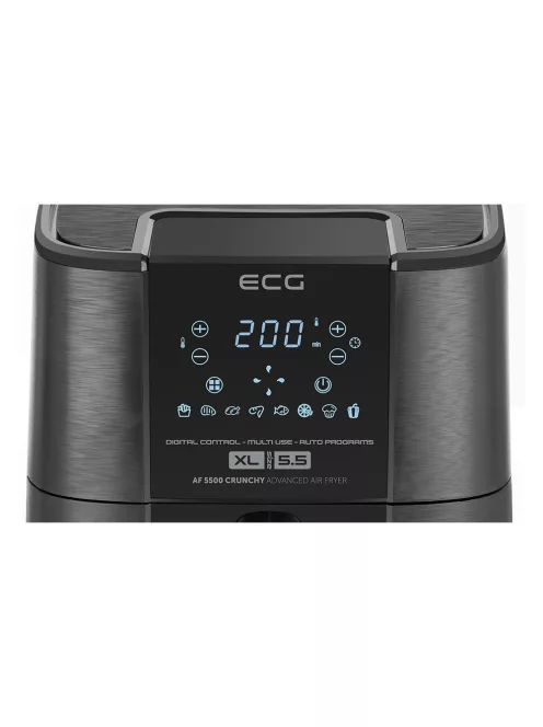 Фритюрник с горещ въздух ECG AF 5500 Crunchy, 5,5 л, 8 програми, 1350 W, Черен - Код G5537