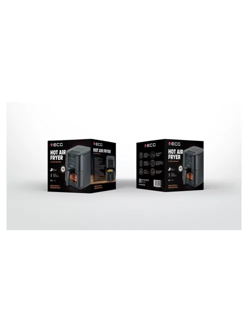 Фритюрник с горещ въздух ECG AF 5500 Crunchy, 5,5 л, 8 програми, 1350 W, Черен - Код G5537