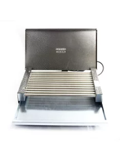   Електрическа скара RUBINO ЕС 1.6К, 1600W, 12 ребра, Тавичка за мазнина, Капак, Инокс - Код G8232