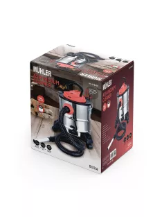   Прахосмукачка за едри отпадъци Muhler MV-1580SR, 15 L, 800W, На колела, Сив/Черен - Код G8791