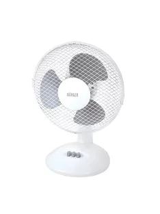 Настолен вентилатор Muhler FM-9, 20 W, 3 перки, Бял/Сив