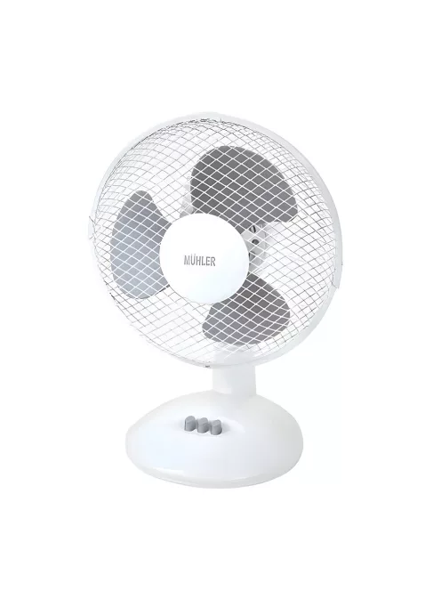 Настолен вентилатор Muhler FM-9, 20 W, 3 перки, Бял/Сив